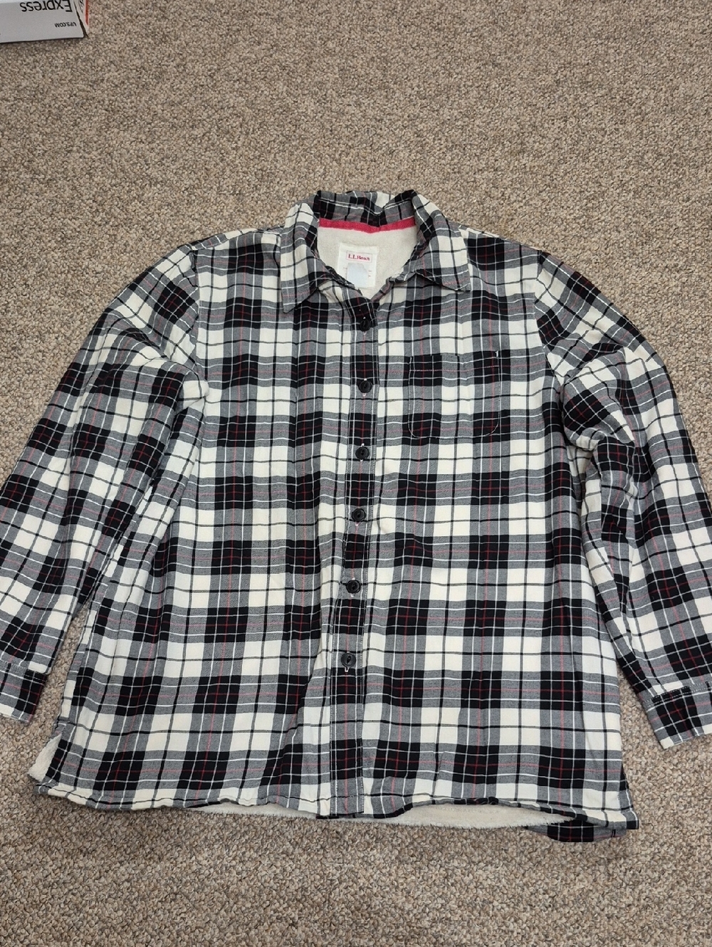 L.L. Bean Women's Plaid Fully Fleech Button Down Shacket Size Medium